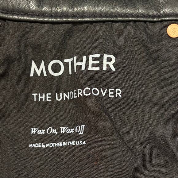 Mother The Undercover Faux Leather Wide Leg Wax On Wax Off Black 27 - Picture 7 of 12